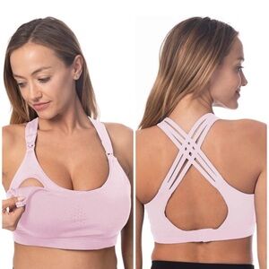 NWT Sweat and Milk Chloe 3 Running Maternity & Nursing Sports Bra Size Large